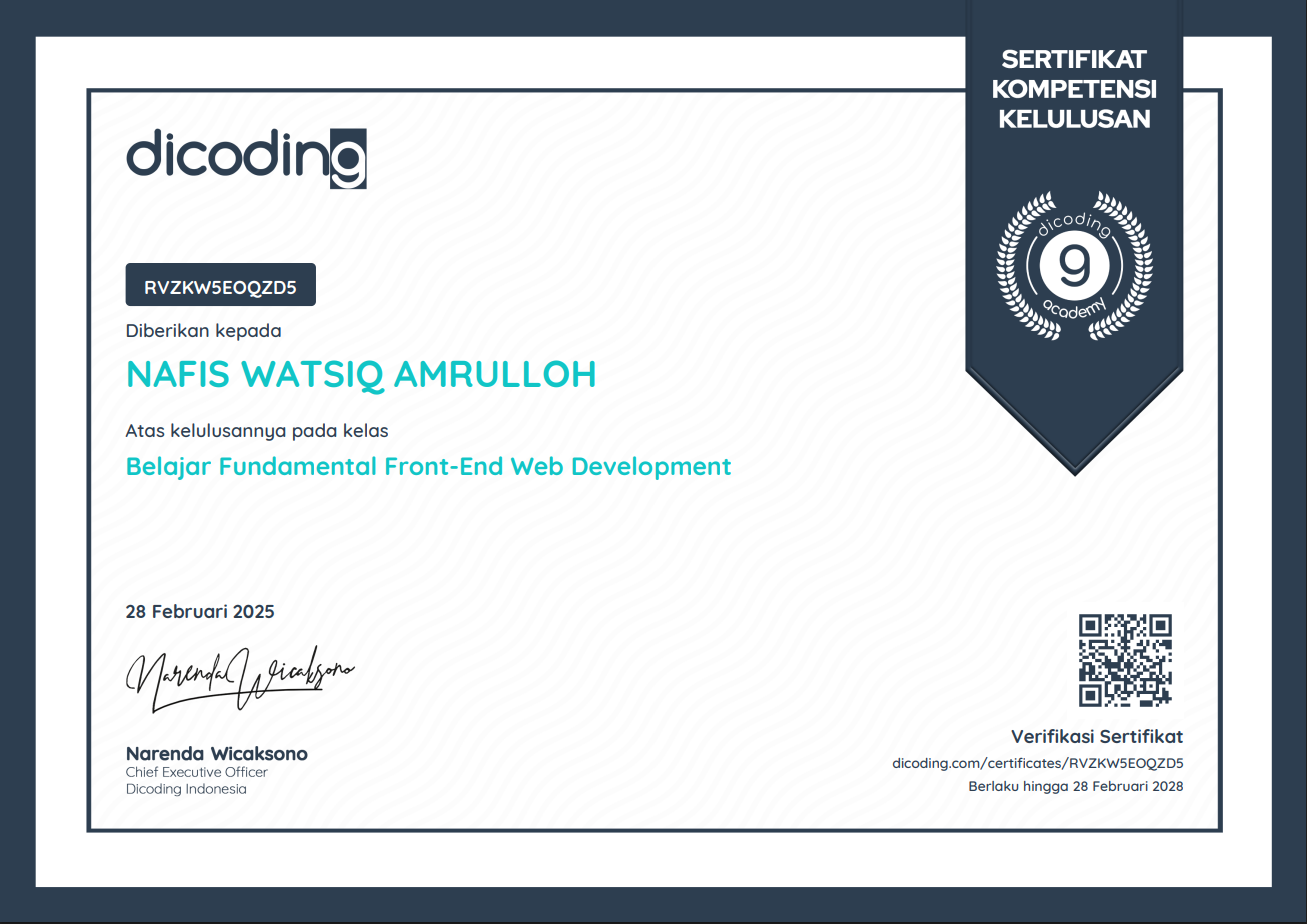 Belajar Fundamental Front-End Web Development - Dicoding