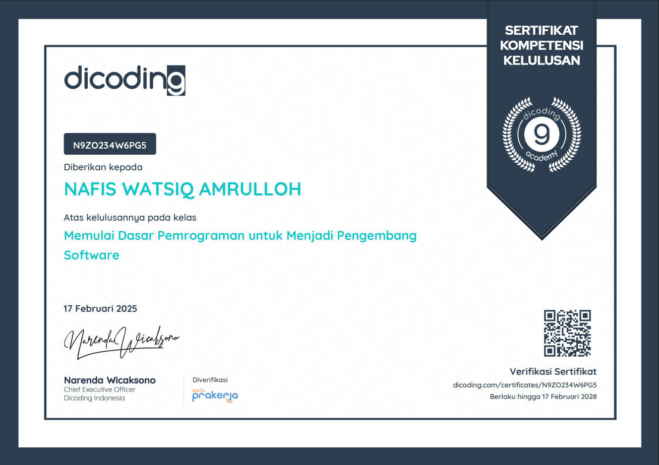 Dasar Pemrograman Pengembang Software